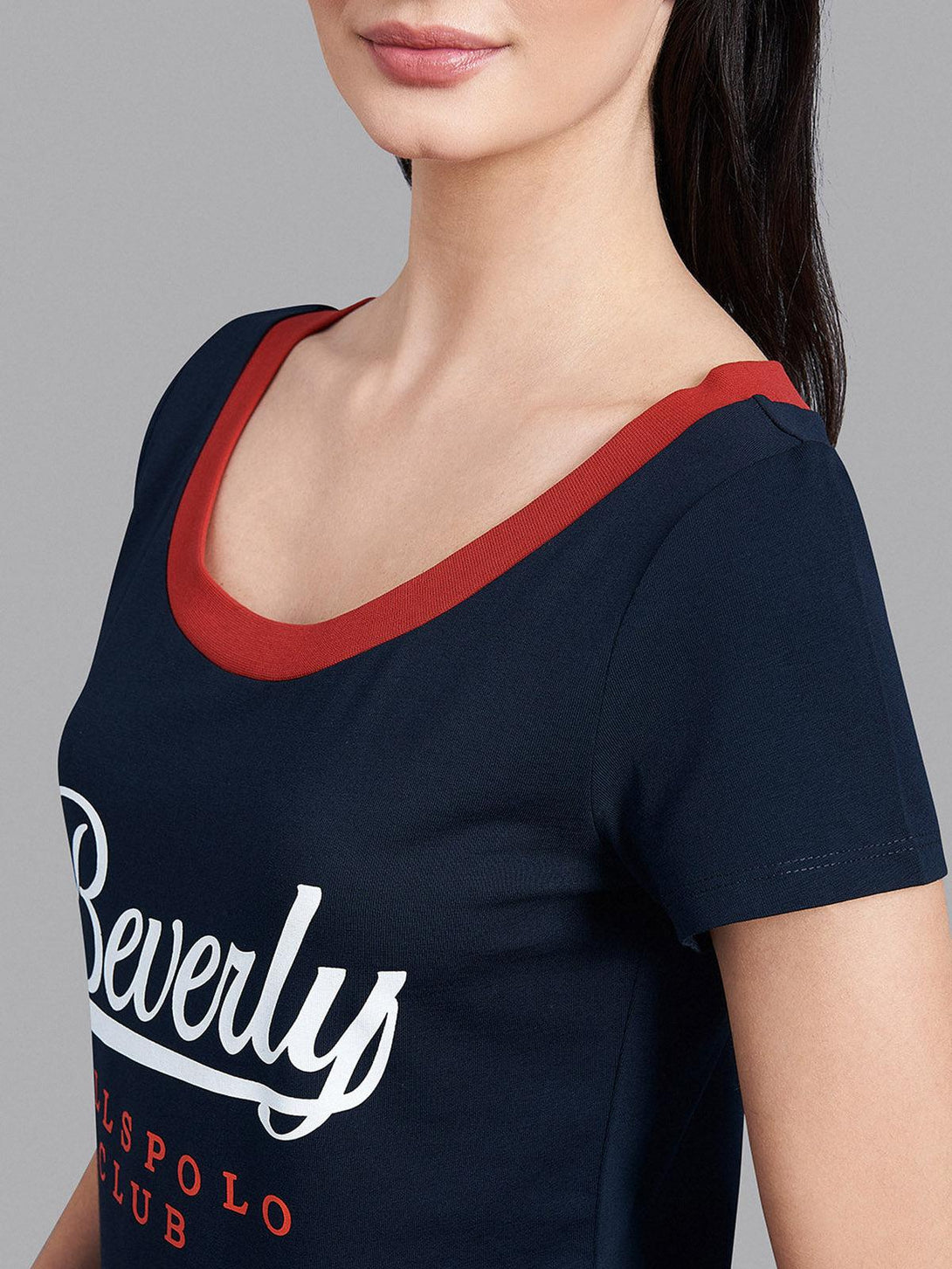 Beverly Hills Polo Club UK-BEVERLY HILLS SCRIPT LOGO DRESS NAVY