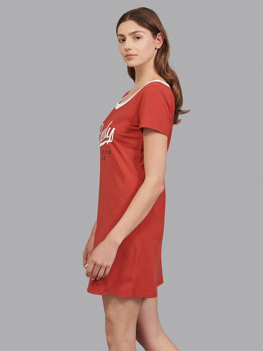 Beverly Hills Polo Club UK-BEVERLY HILLS SCRIPT LOGO DRESS RED