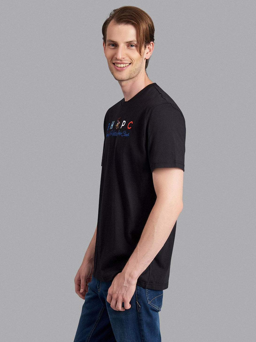 Beverly Hills Polo Club UK-BHPC BLOCK EMBROIDERED T-SHIRT BLACK