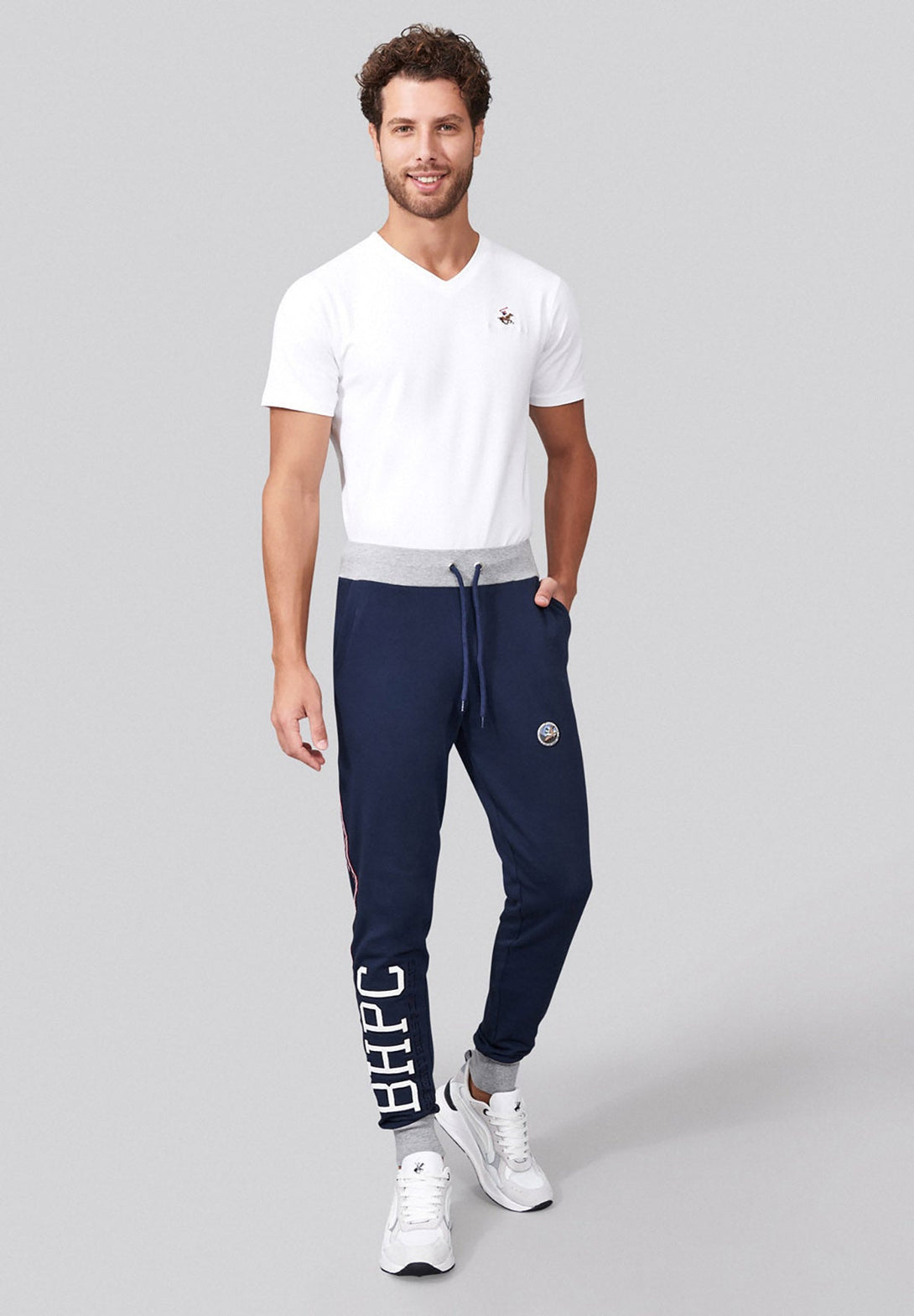 Beverly Hills Polo Club UK-BHPC CONTRAST PANEL JOGGERS NAVY