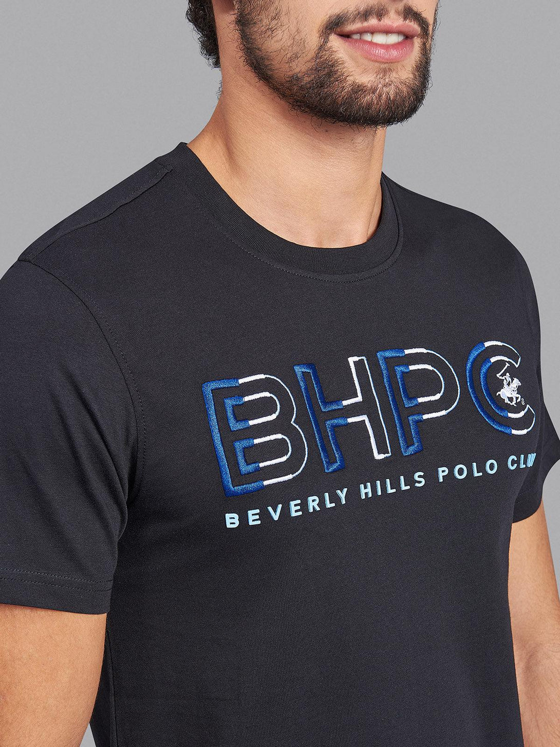 Beverly Hills Polo Club UK-BHPC OUTLINE LOGO T-SHIRT BLACK