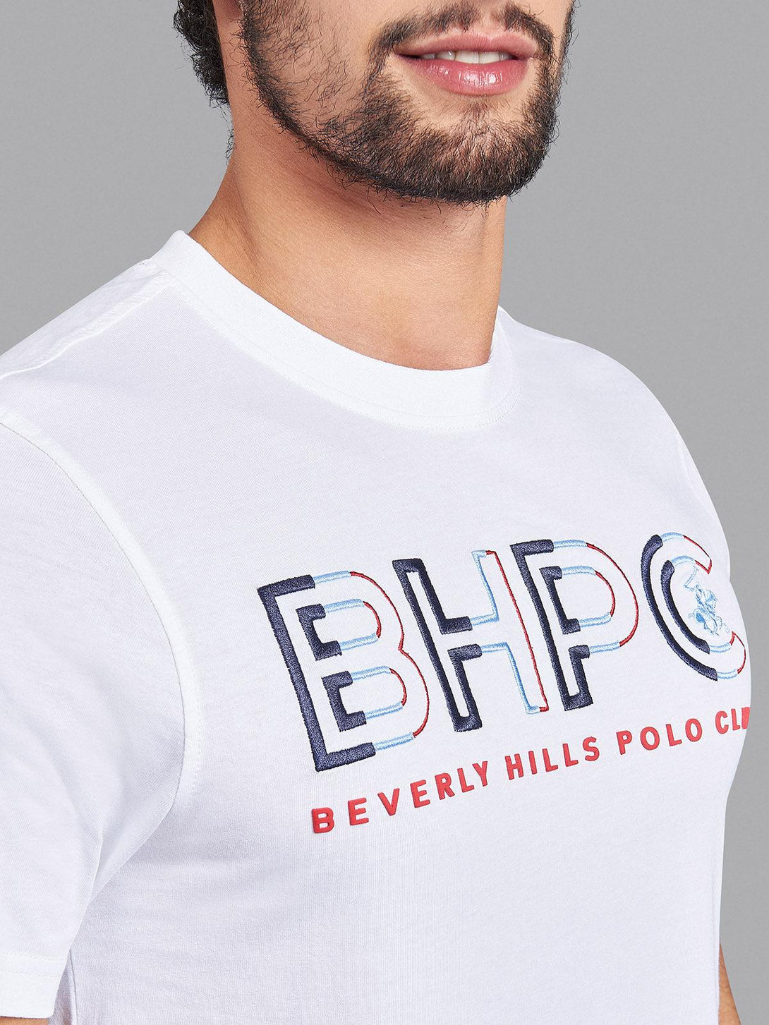 Beverly Hills Polo Club UK-BHPC OUTLINE LOGO T-SHIRT WHITE