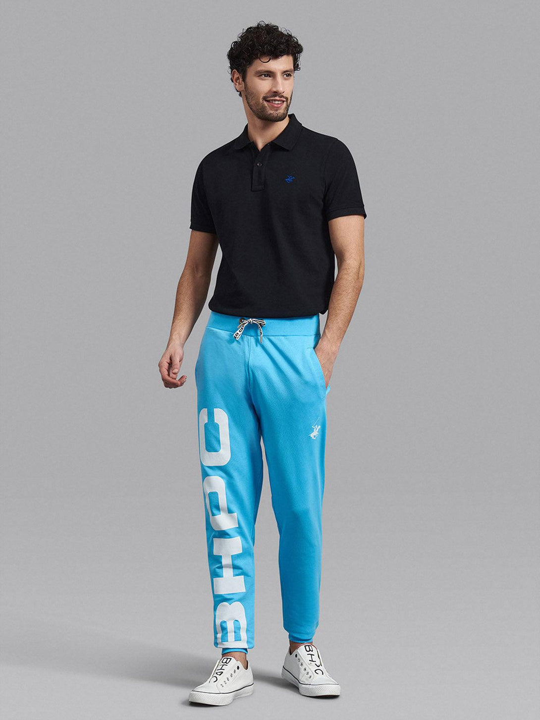 Beverly Hills Polo Club UK-BHPC SPORT BLOCK PRINT JOGGERS AQUA