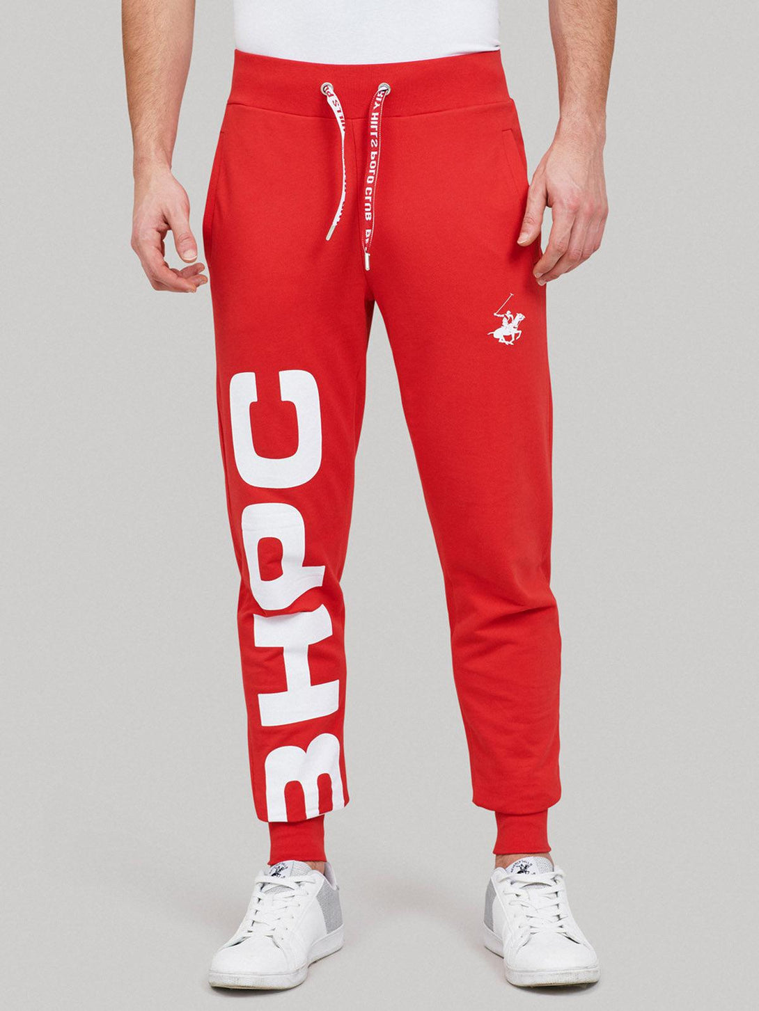 Beverly Hills Polo Club UK-BHPC SPORT BLOCK PRINT JOGGERS RED