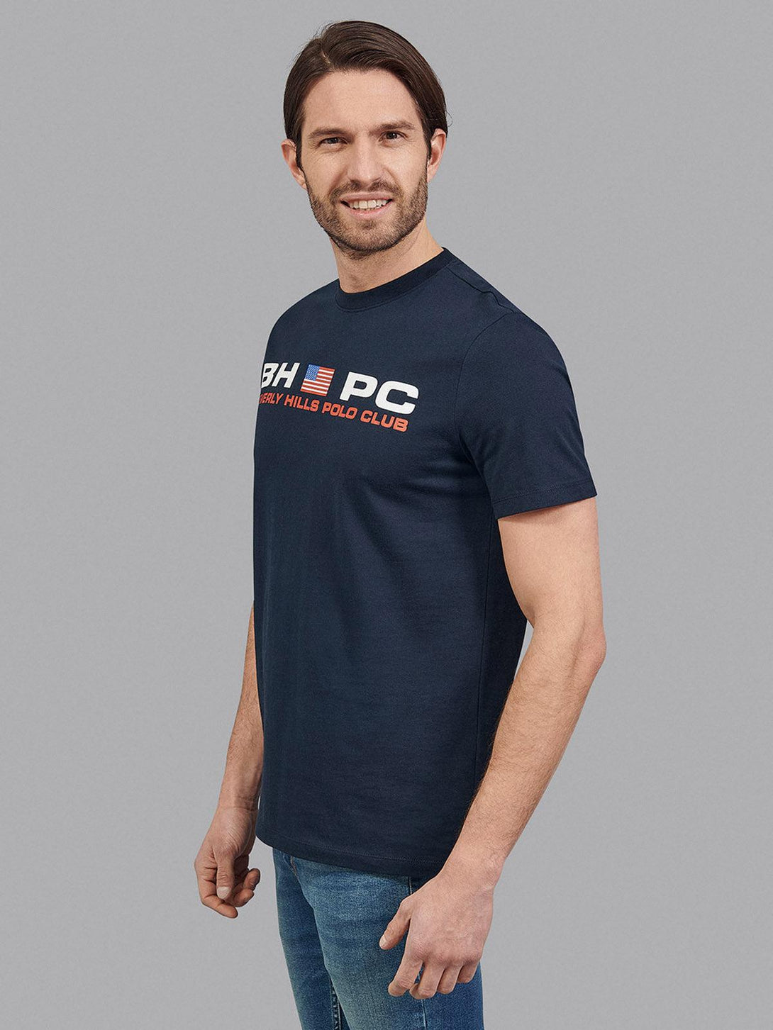 Beverly Hills Polo Club UK-BHPC SPORT FLAG T-SHIRT NAVY