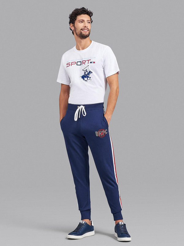 Beverly Hills Polo Club UK-BHPC SPORT STRIPE SLIM LINE JOGGERS TRUE NAVY