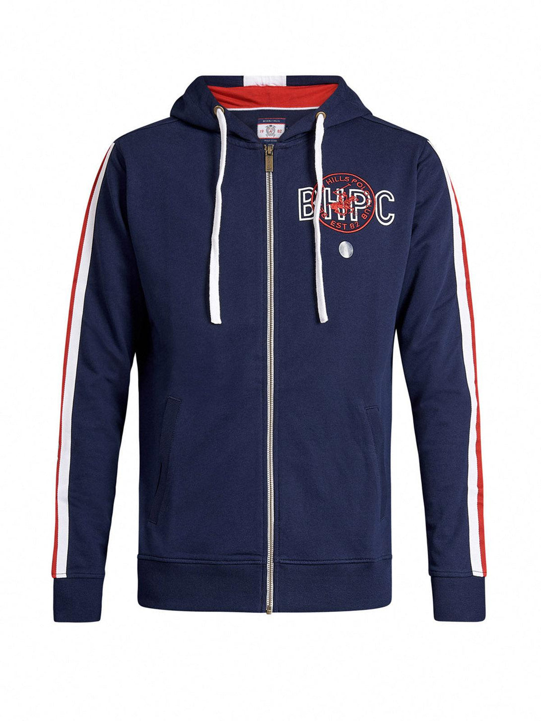 Beverly Hills Polo Club UK-BHPC SPORT STRIPE ZIP HOODIE TRUE NAVY