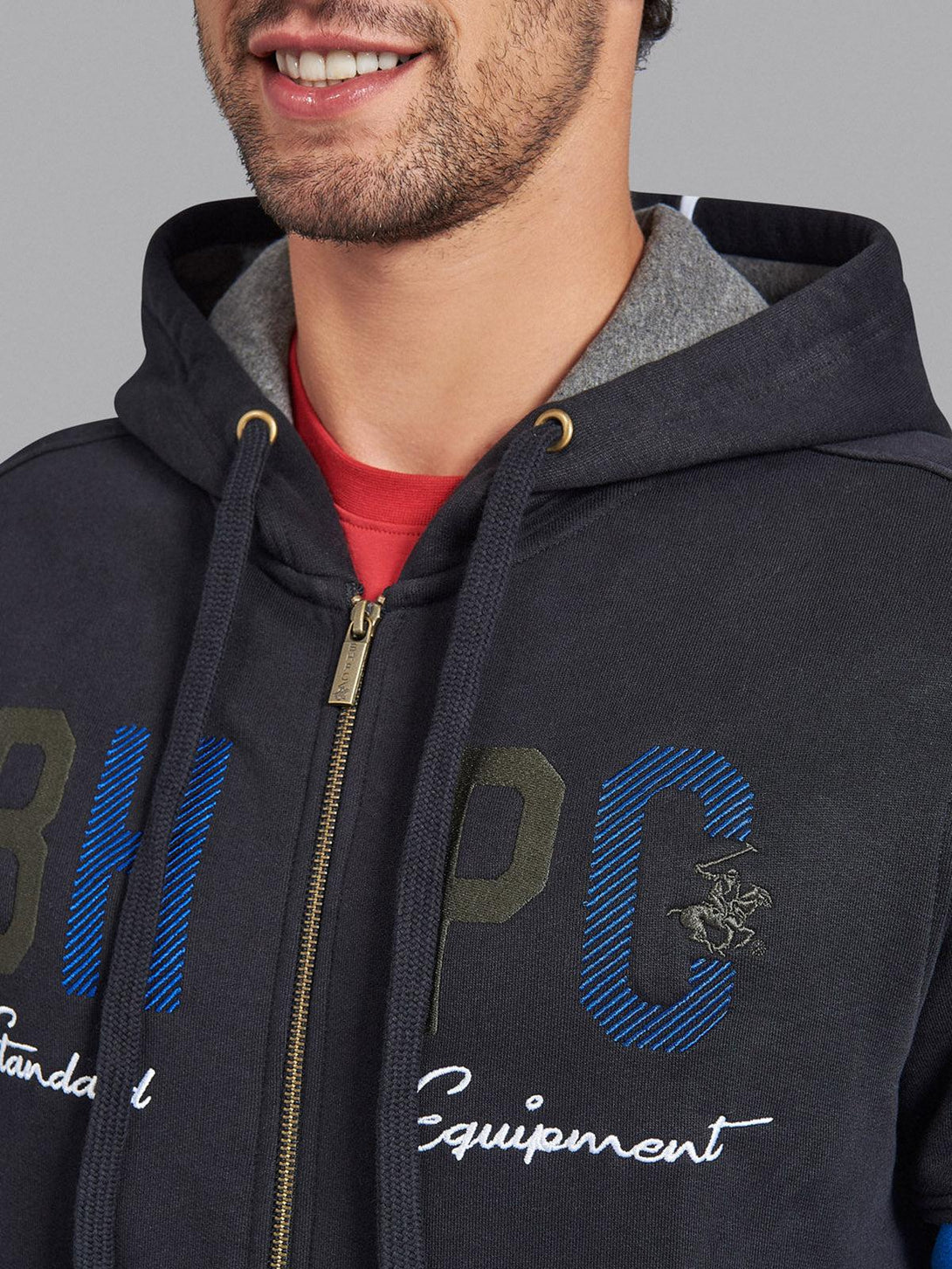 Beverly Hills Polo Club UK-BHPC STANDARD EQUIPMENT ZIP HOODIE BLACK