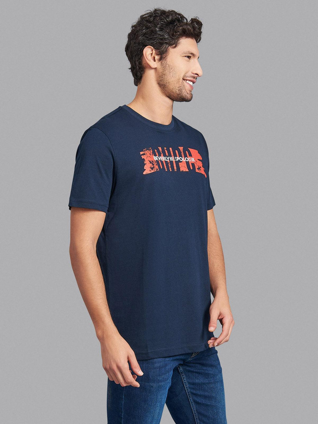 Beverly Hills Polo Club UK-BHPC STENCIL T-SHIRT TRUE NAVY