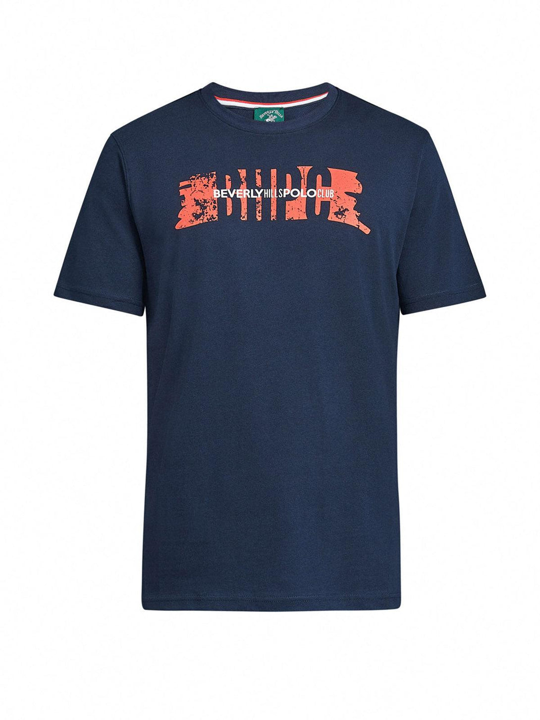 Beverly Hills Polo Club UK-BHPC STENCIL T-SHIRT TRUE NAVY