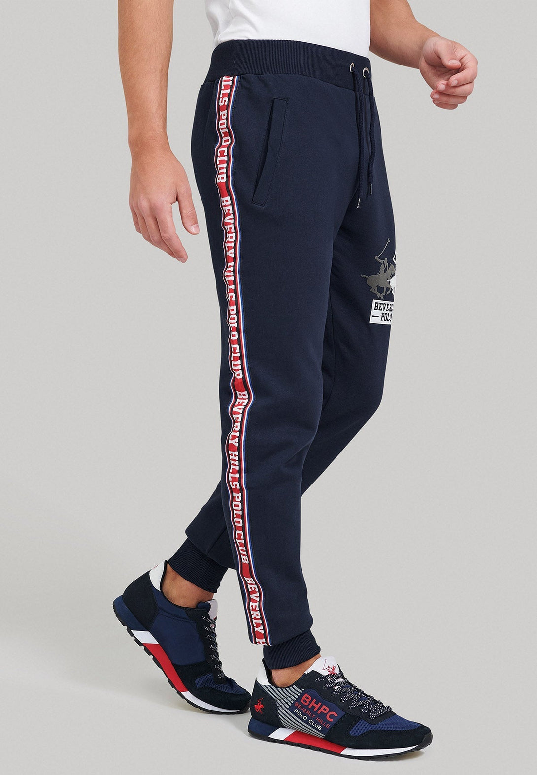 Beverly Hills Polo Club UK-BHPC TAPE LOGO JOGGERS NAVY