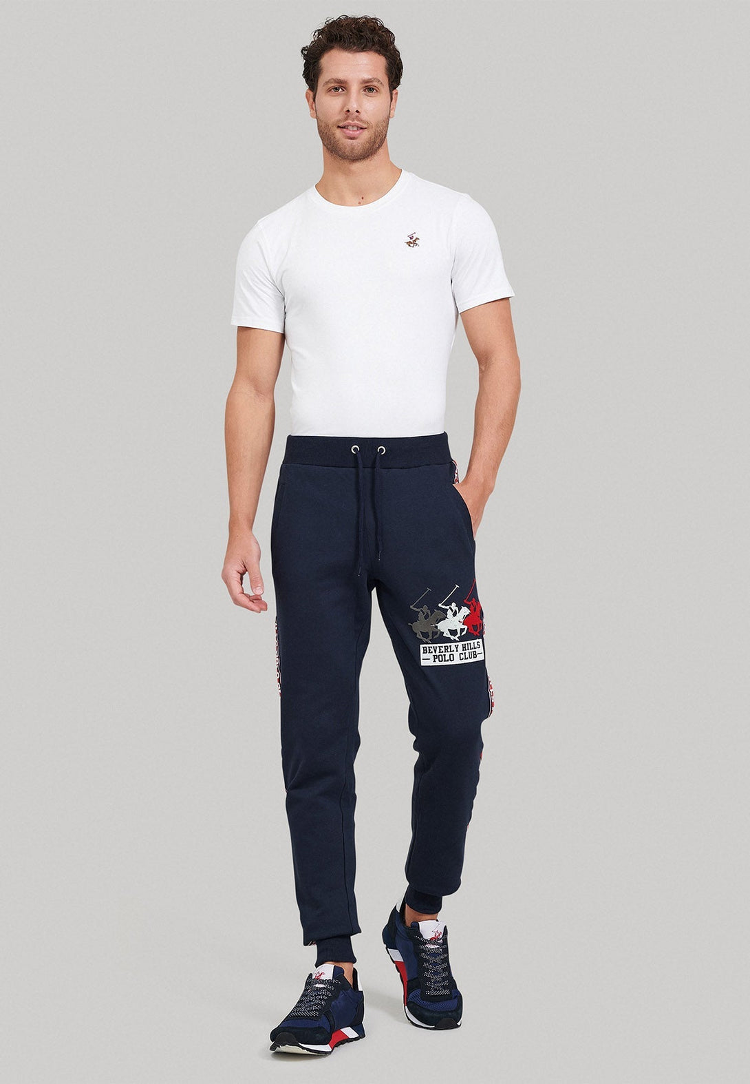 Beverly Hills Polo Club UK-BHPC TAPE LOGO JOGGERS NAVY