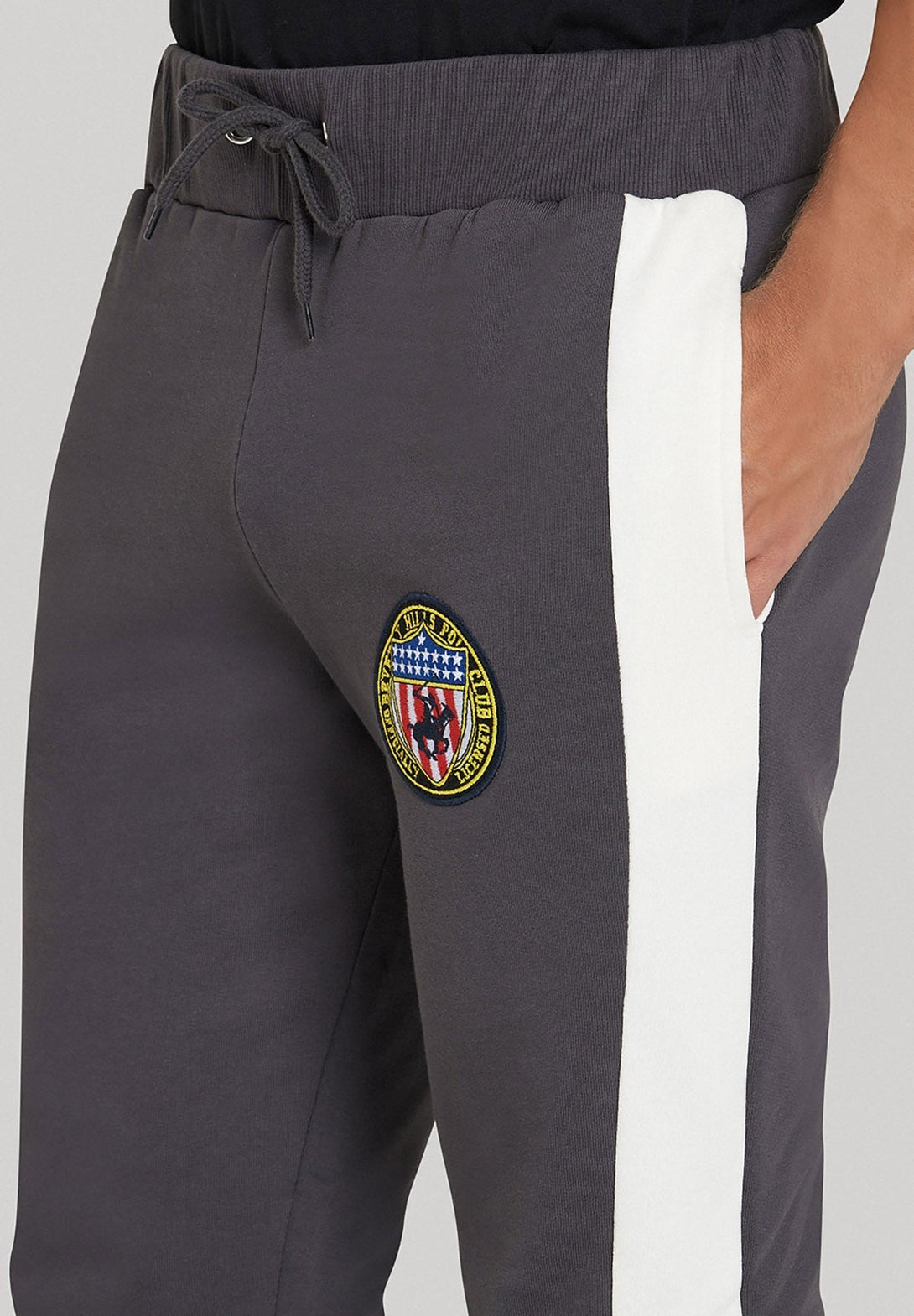 Beverly Hills Polo Club UK-BHPC US SHIELD PATCH JOGGERS DARK GREY