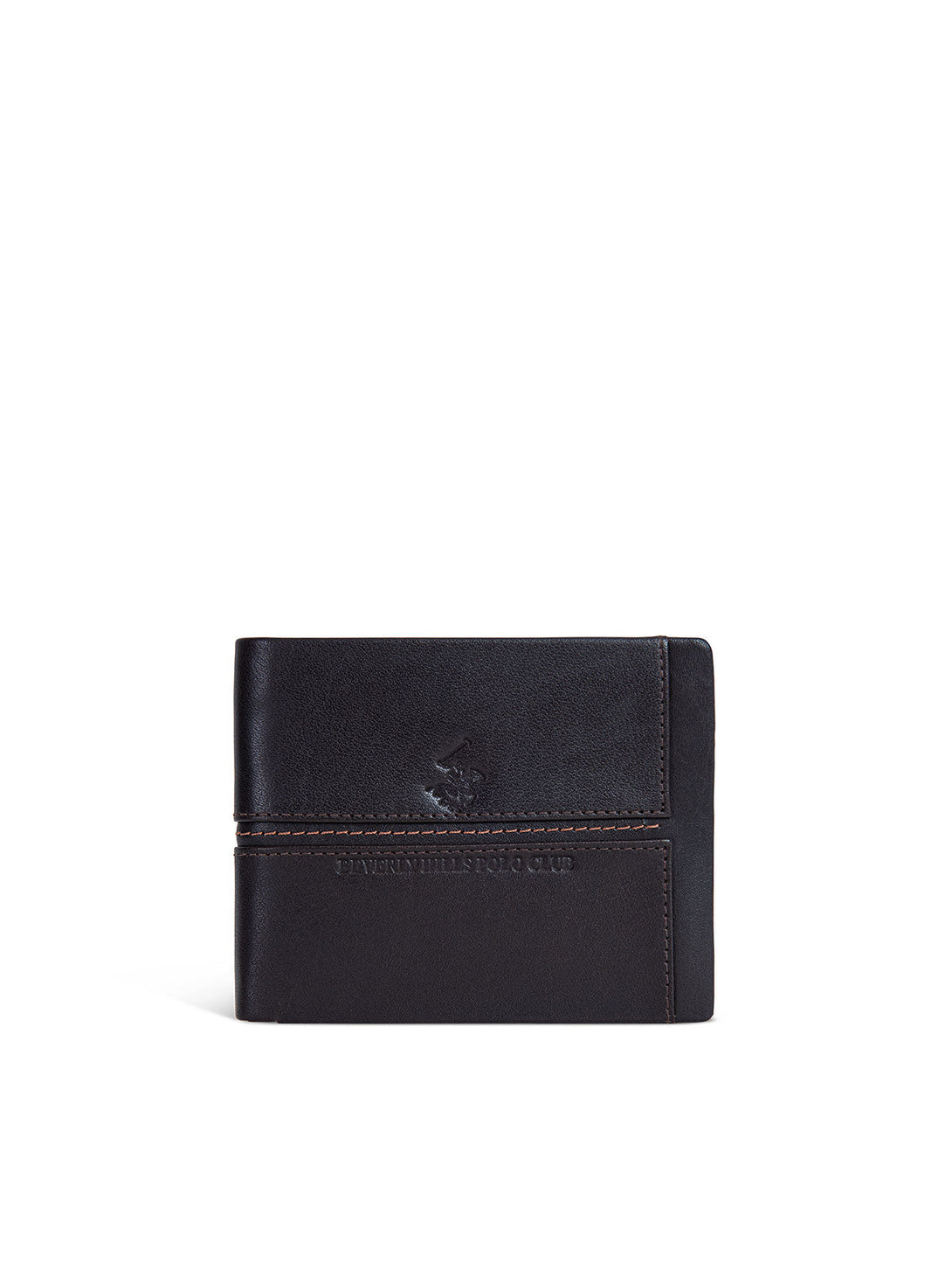 Beverly Hills Polo Club UK-BIFOLD EMBOSSED POLO PONY WALLET DARK BROWN