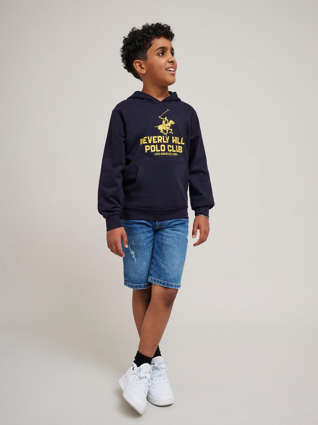 Beverly Hills Polo Club UK-BLOCK LOGO HOODIE NAVY