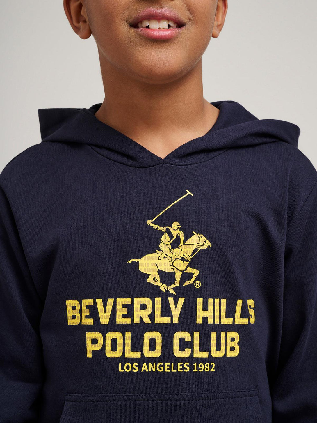 Beverly Hills Polo Club UK-BLOCK LOGO HOODIE NAVY