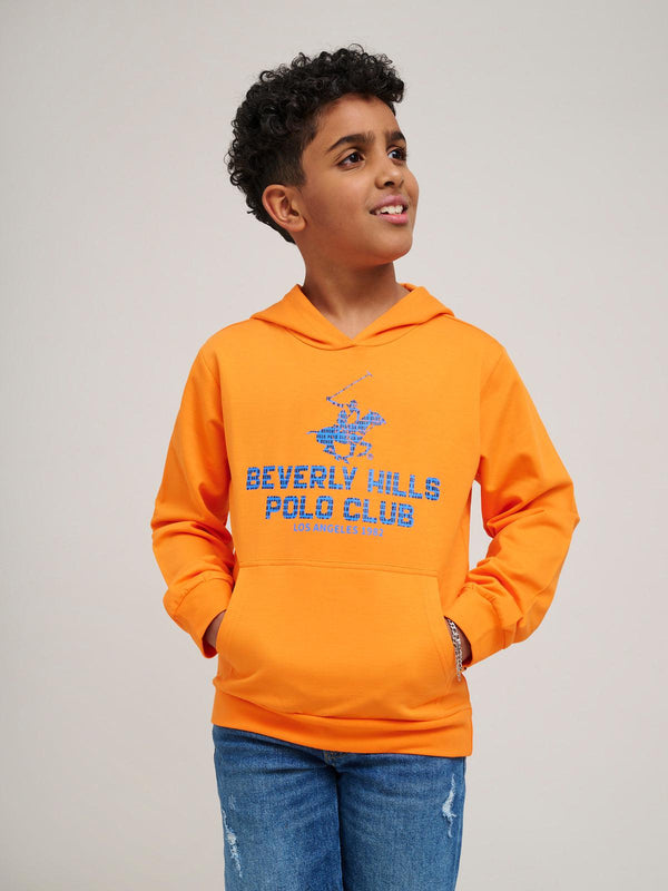 Beverly Hills Polo Club UK-BLOCK LOGO HOODIE TANGERINE ORANGE