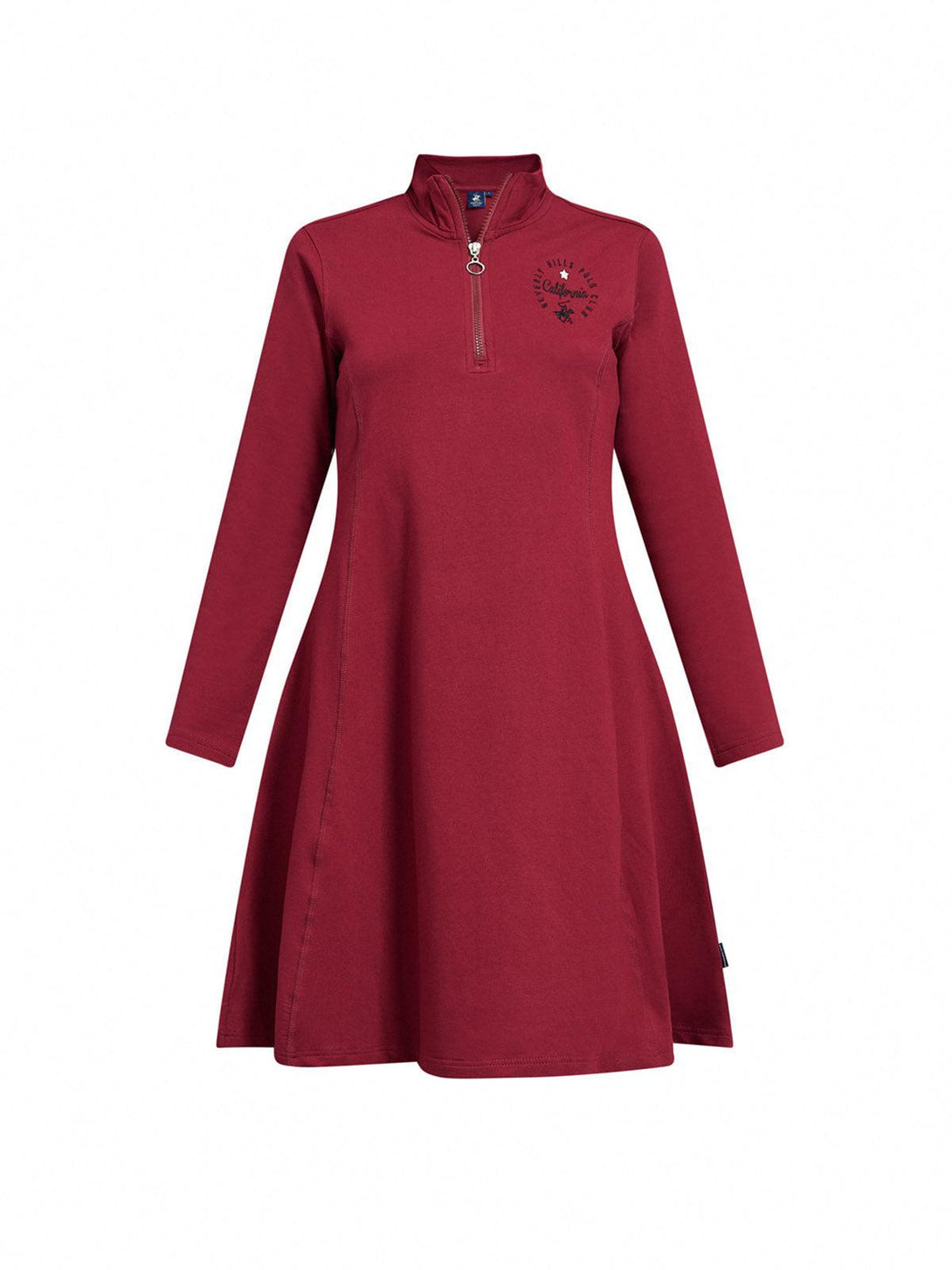 Beverly Hills Polo Club UK-CALIFORNIA 1/4 ZIP DRESS SANGRIA