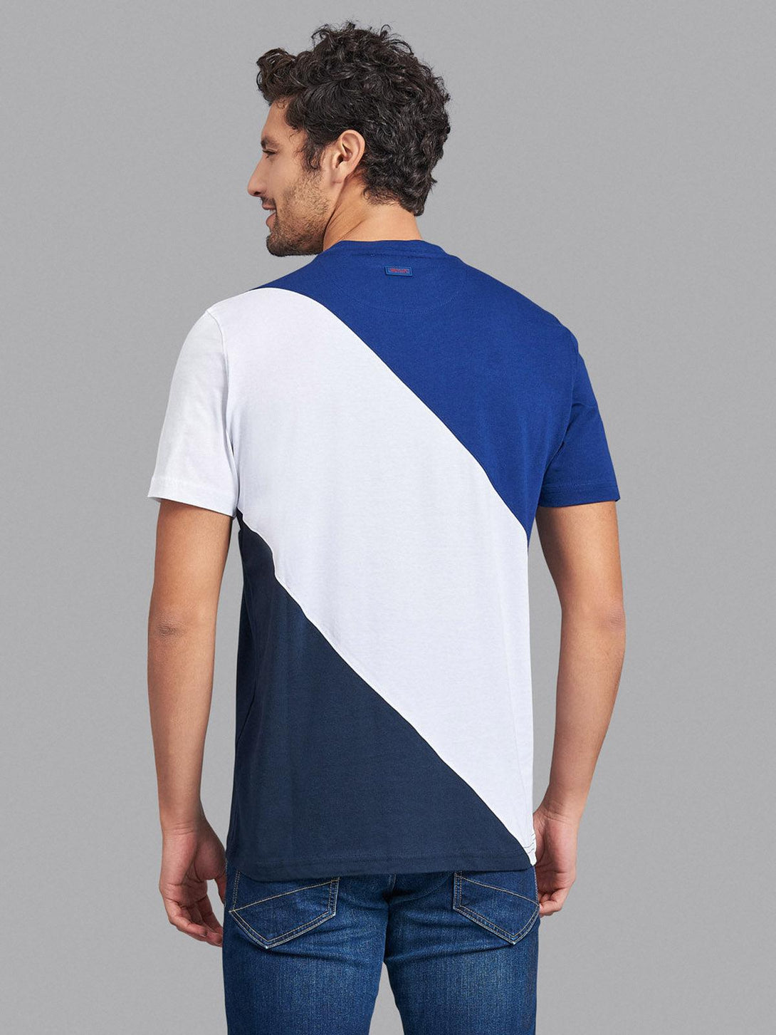 Beverly Hills Polo Club UK-CALIFORNIA COLOURS PANEL T-SHIRT BALTIC BLUE