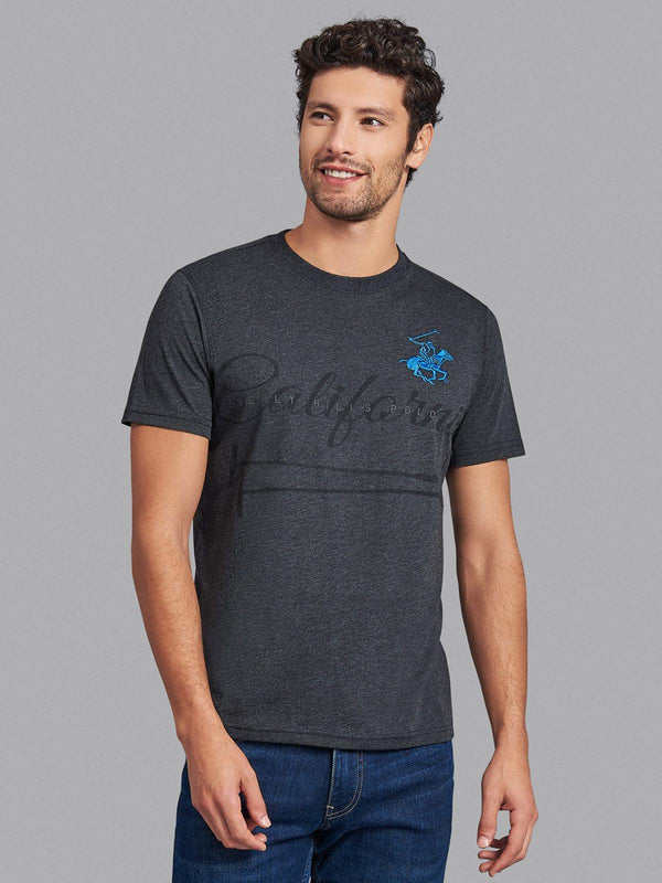 Beverly Hills Polo Club UK-CALIFORNIA POLO PONY T-SHIRT HEATHER CHARCOAL