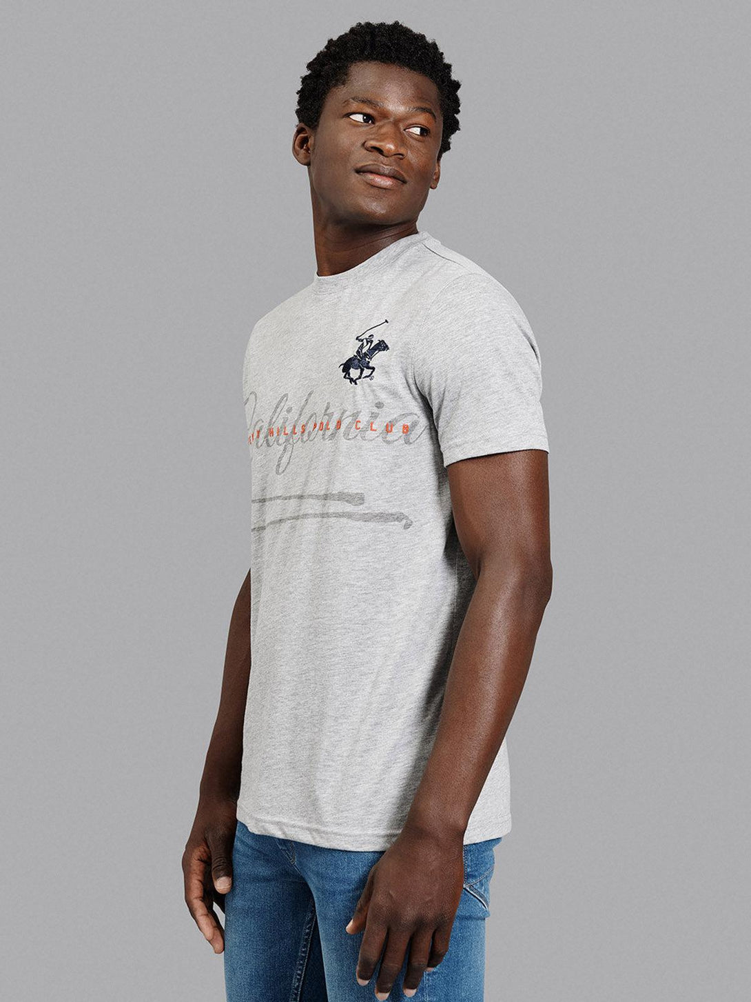 Beverly Hills Polo Club UK-CALIFORNIA POLO PONY T-SHIRT HEATHER GREY