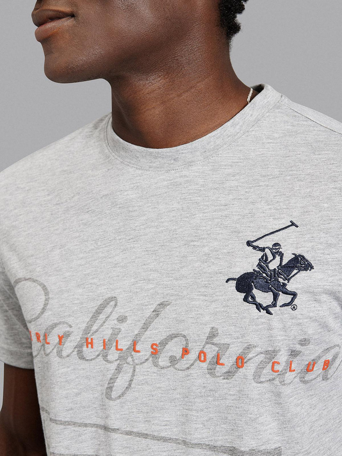 Beverly Hills Polo Club UK-CALIFORNIA POLO PONY T-SHIRT HEATHER GREY