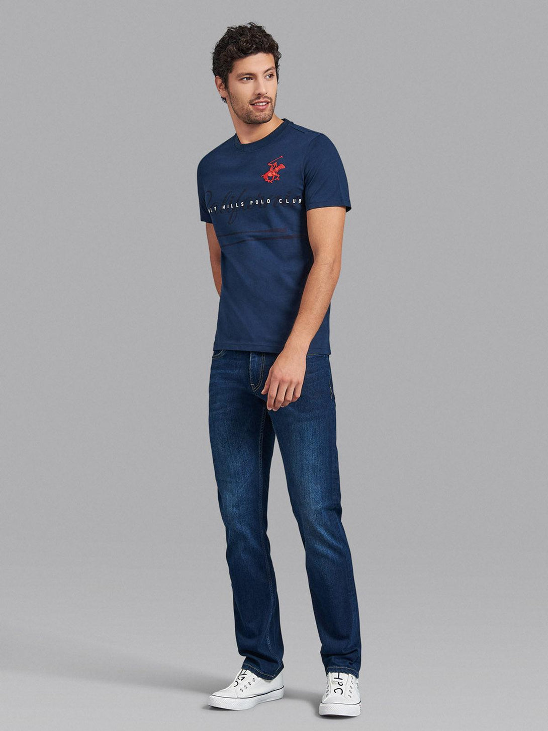 Beverly Hills Polo Club UK-CALIFORNIA POLO PONY T-SHIRT TRUE NAVY