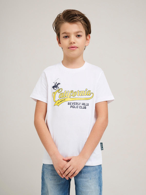 Beverly Hills Polo Club UK-CALIFORNIA SCRIPT LOGO T-SHIRT WHITE