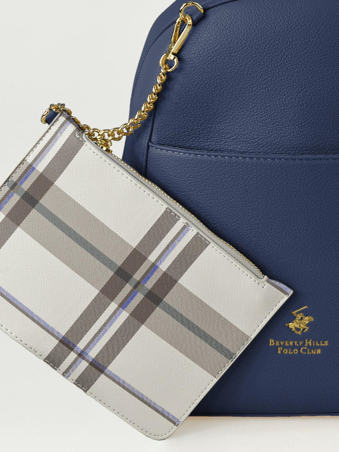 Beverly Hills Polo Club UK-CHECK PURSE PACK BLUE