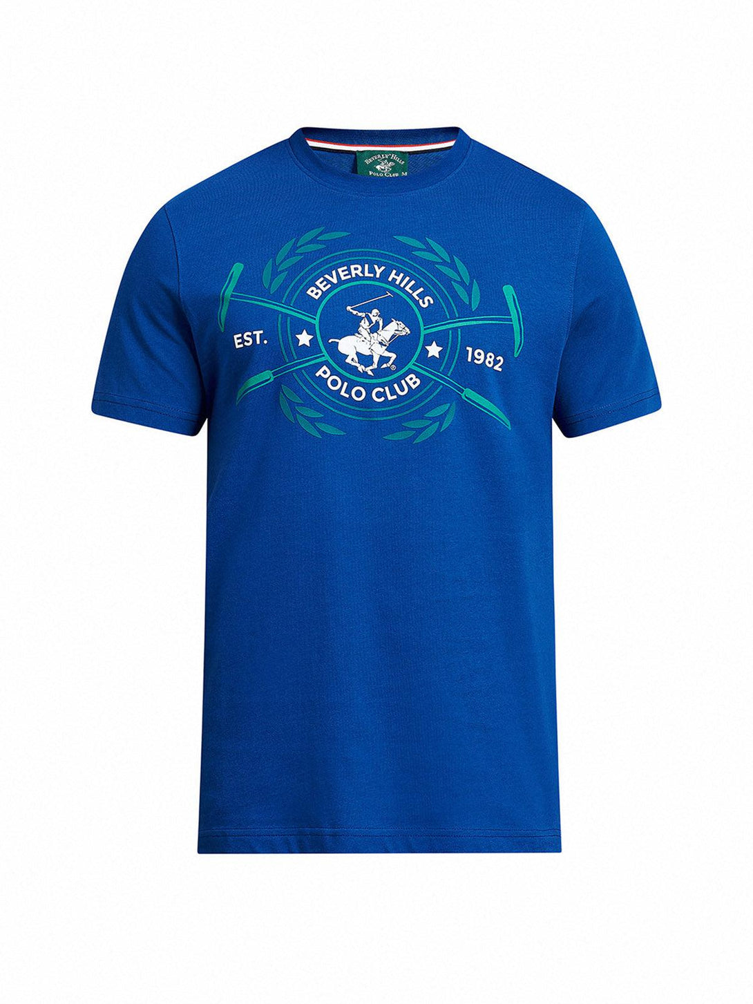 Beverly Hills Polo Club UK-CIRCLE WREATH LOGO T-SHIRT BALTIC BLUE