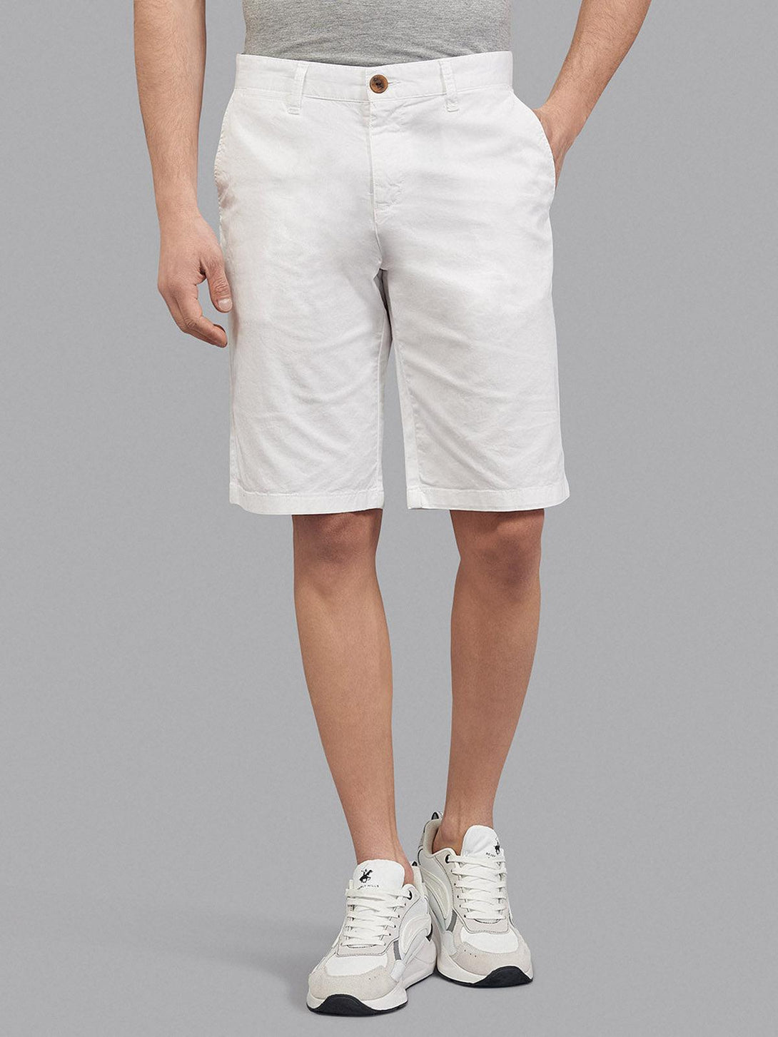 Beverly Hills Polo Club UK-CLASSIC FIT CHINO SHORTS WHITE