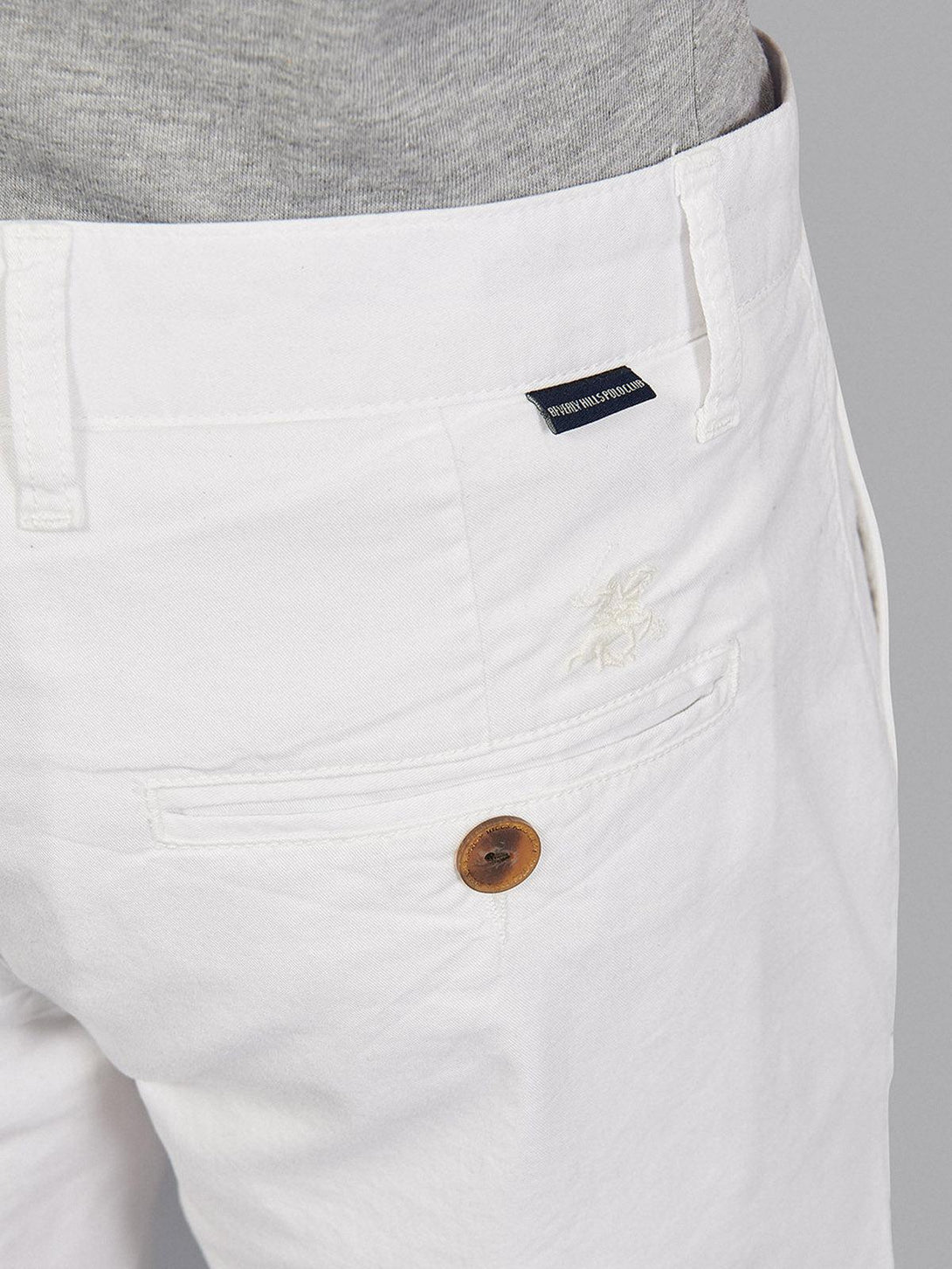 Beverly Hills Polo Club UK-CLASSIC FIT CHINO SHORTS WHITE