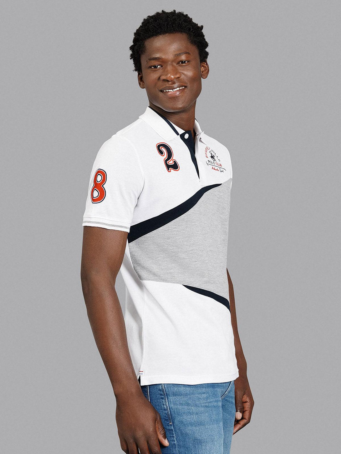 Beverly Hills Polo Club UK-CONTRAST FRONT AUTHENTIC SPORT POLO SHIRT WHITE