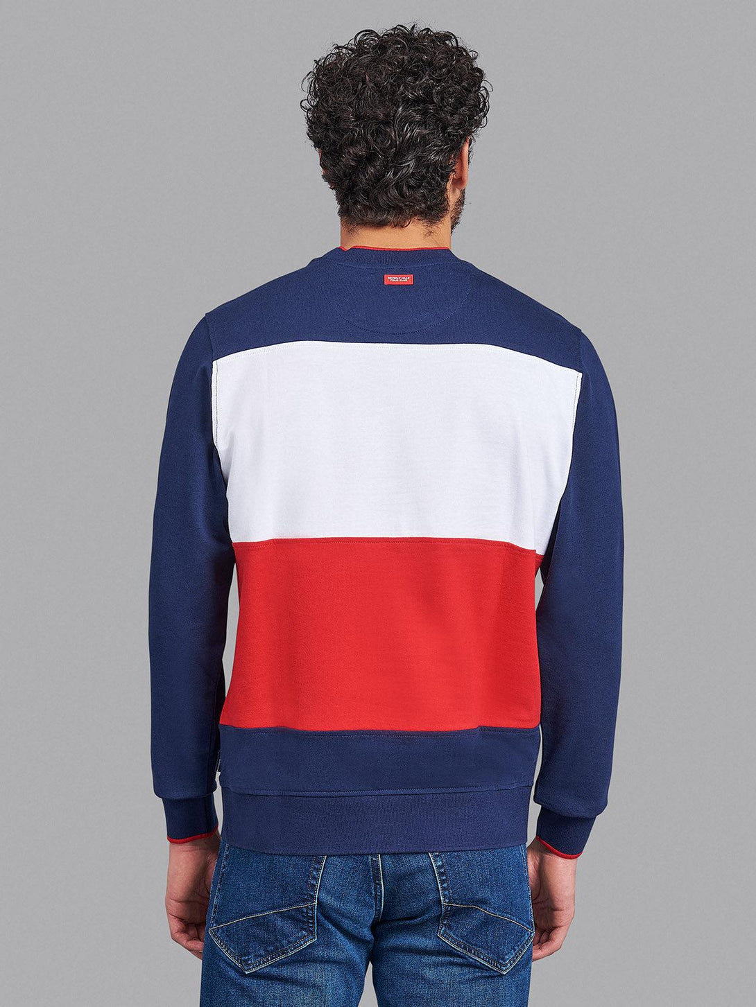 Beverly Hills Polo Club UK-CONTRAST PANEL ICON PONY SWEATSHIRT TRUE NAVY