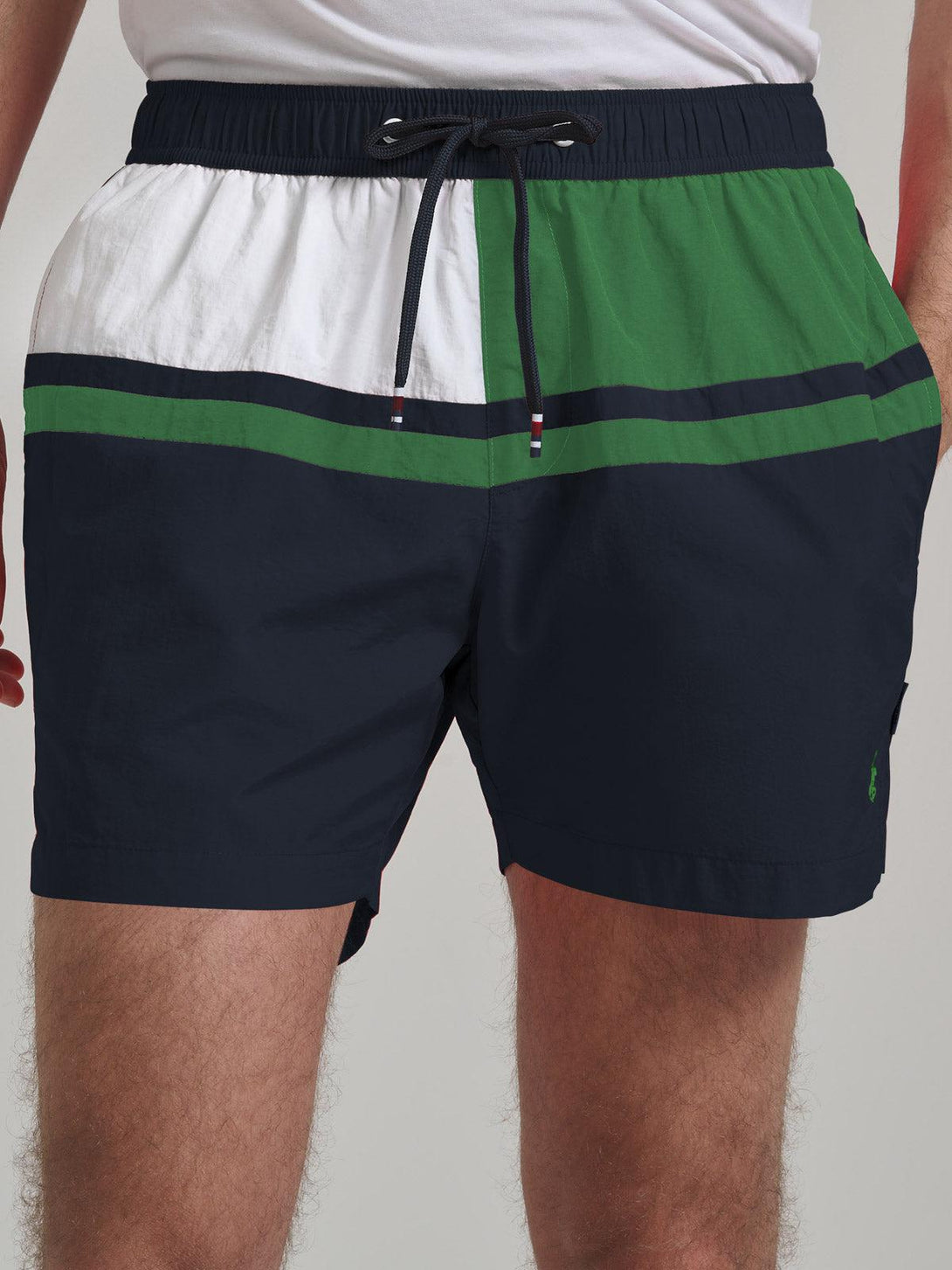 Beverly Hills Polo Club UK-CONTRAST PANEL SWIM SHORTS NAVY