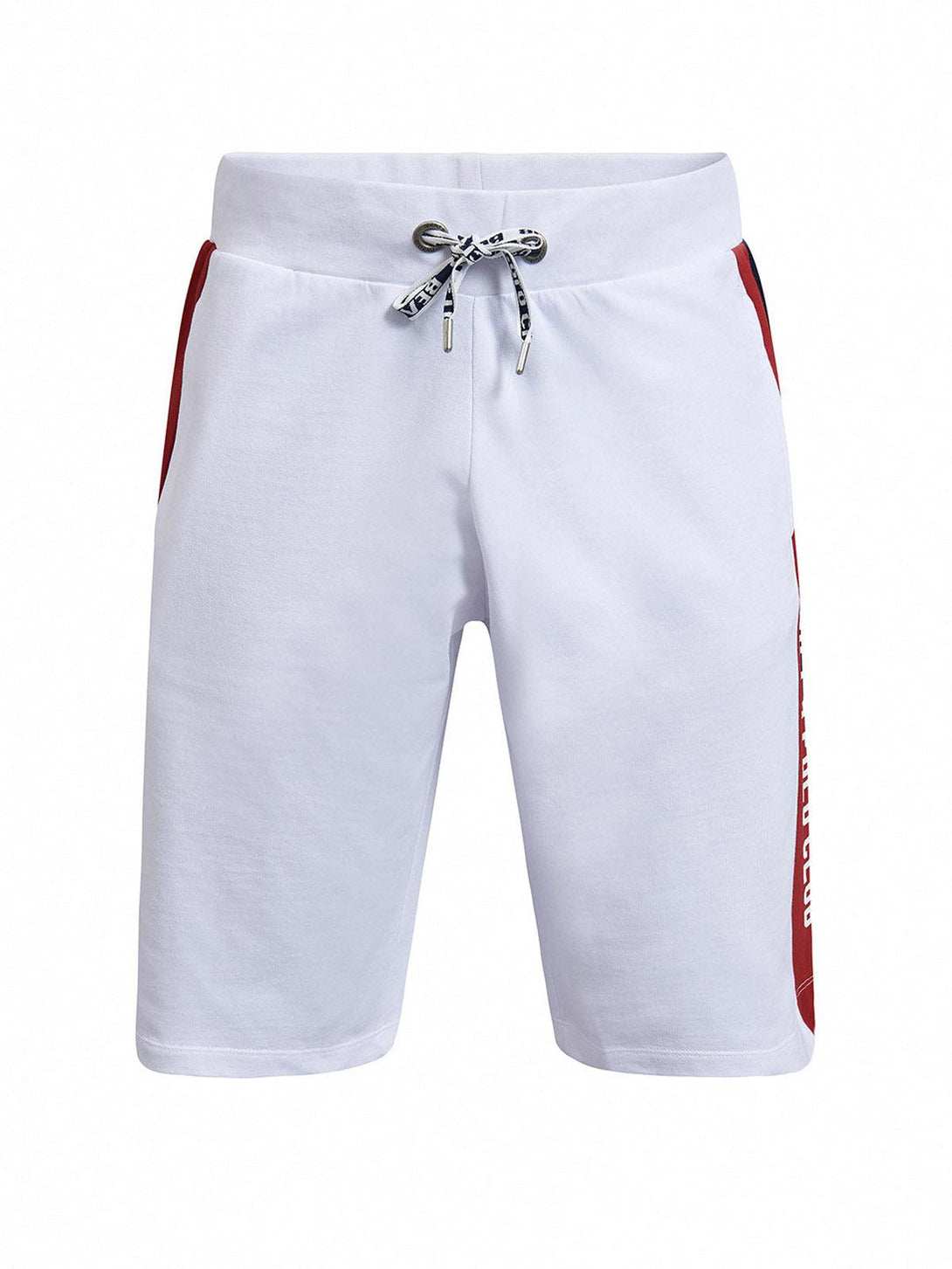 Beverly Hills Polo Club UK-CONTRAST STRIPE LOGO FLEECE SHORTS WHITE