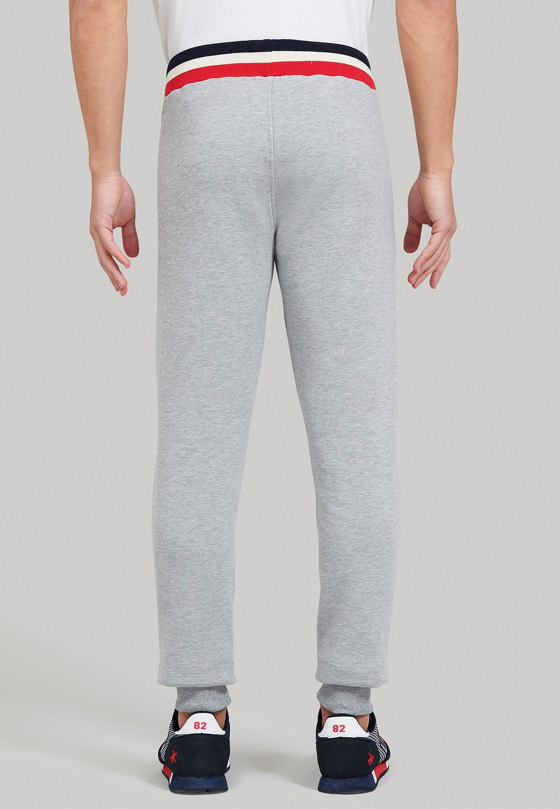 Beverly Hills Polo Club UK-CONTRAST STRIPE WAIST JOGGERS GREY MELANGE