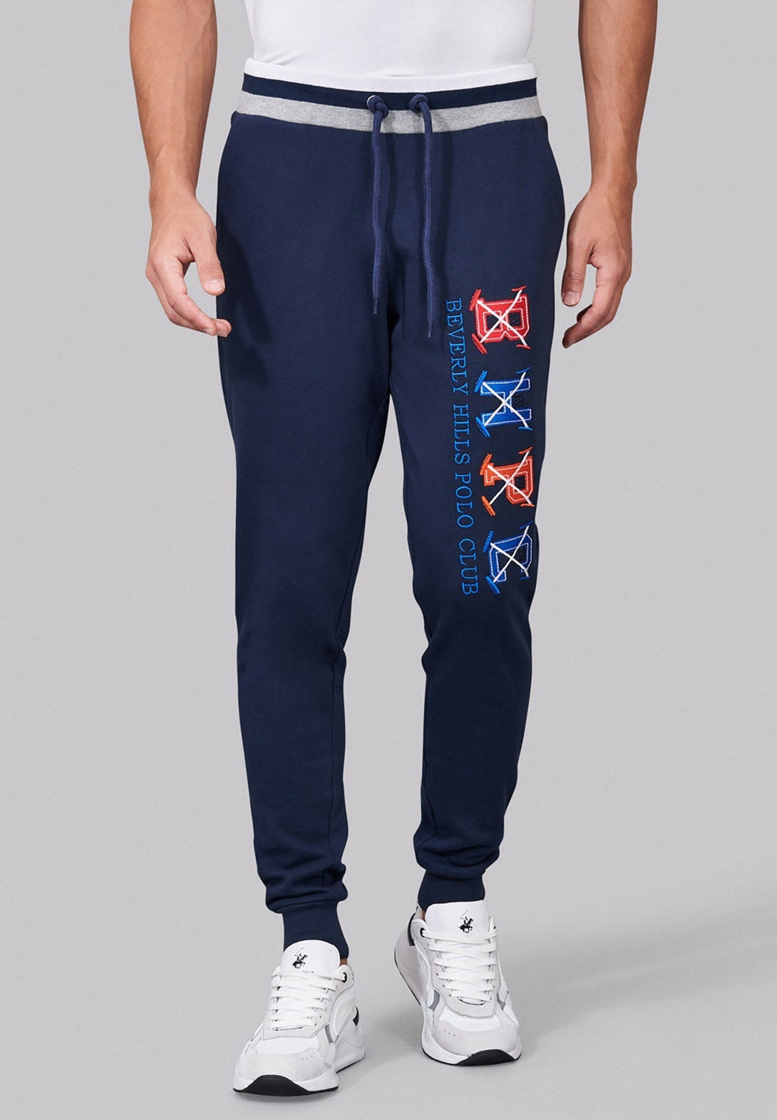 Beverly Hills Polo Club UK-CONTRAST STRIPE WAIST JOGGERS NAVY