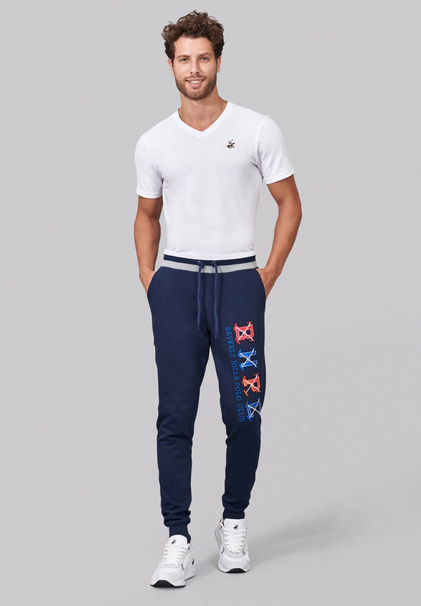 Beverly Hills Polo Club UK-CONTRAST STRIPE WAIST JOGGERS NAVY