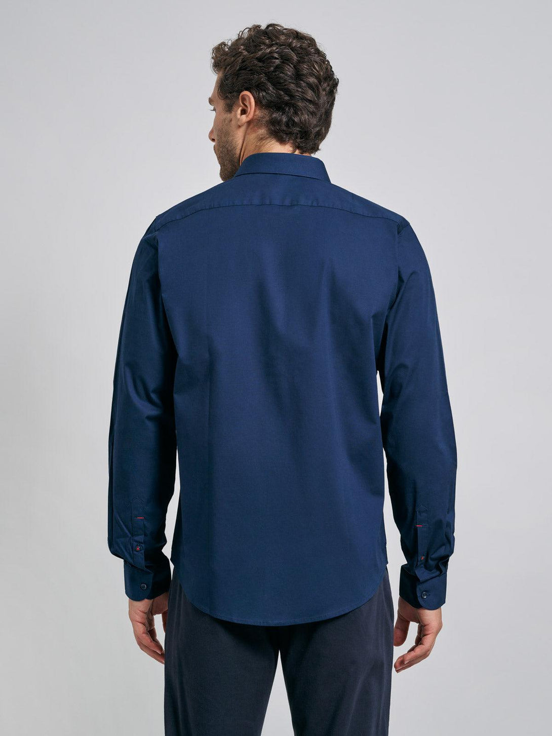 Beverly Hills Polo Club UK-COTTON OXFORD SHIRT NAVY