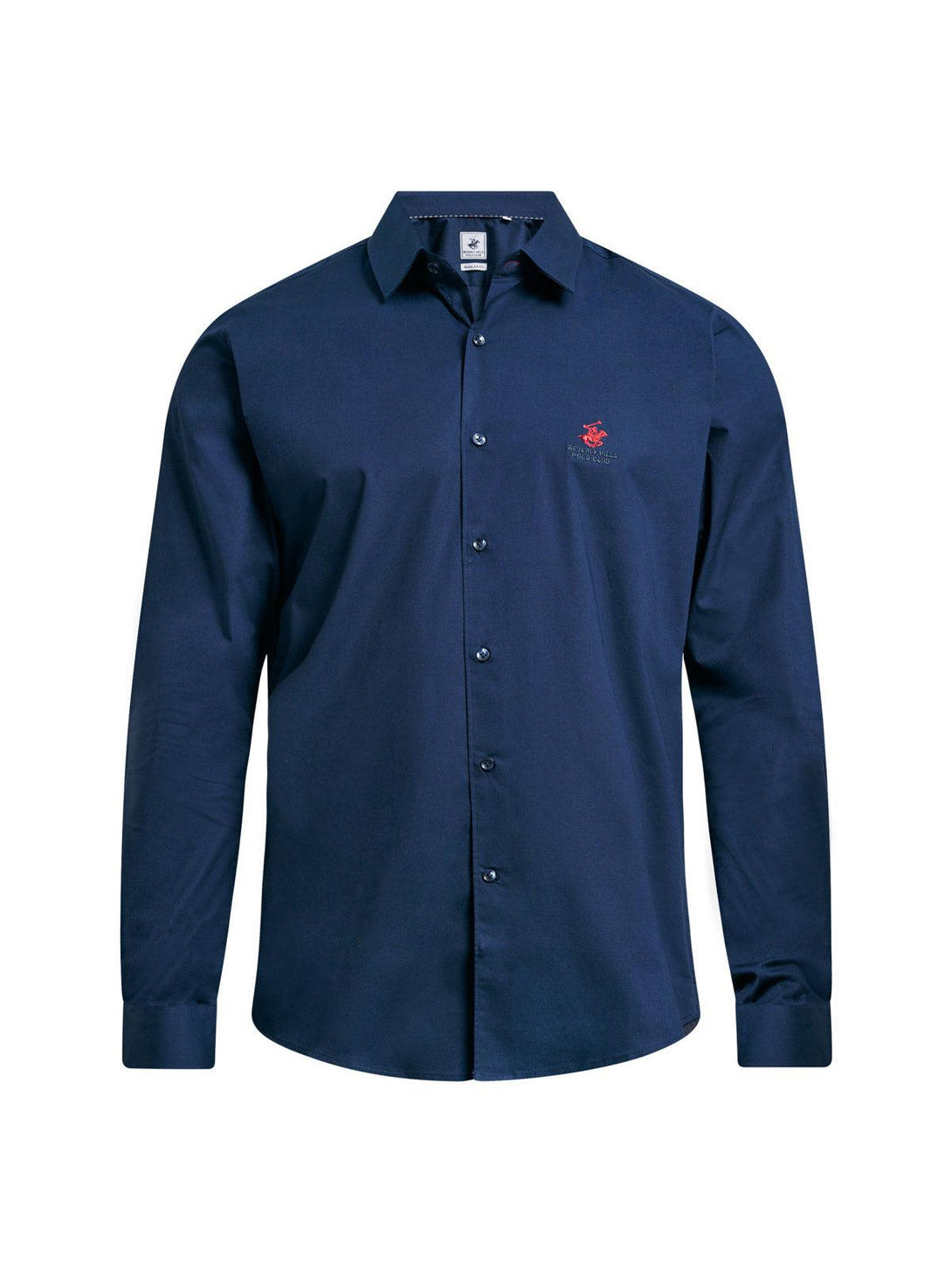 Beverly Hills Polo Club UK-COTTON OXFORD SHIRT NAVY