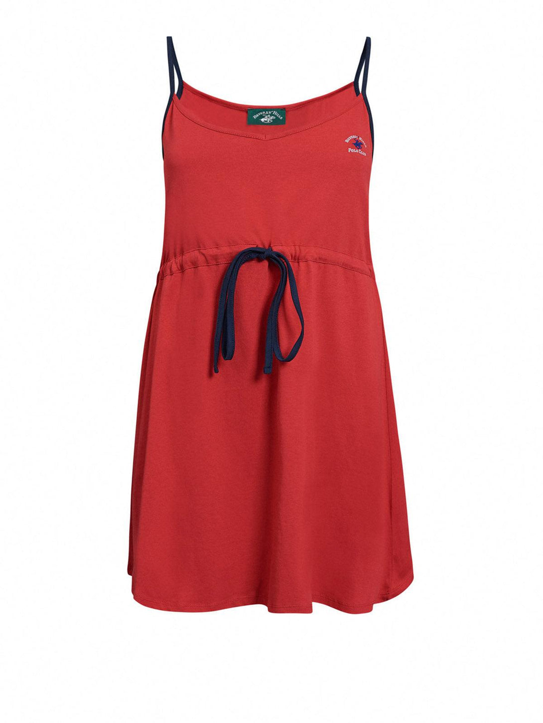 Beverly Hills Polo Club UK-DRAWSTRING WAIST DRESS RED