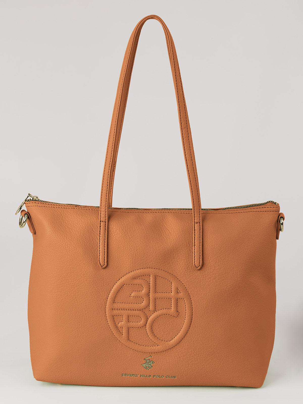 Beverly Hills Polo Club UK-EMBOSSED BHPC TOTE BAG BROWN