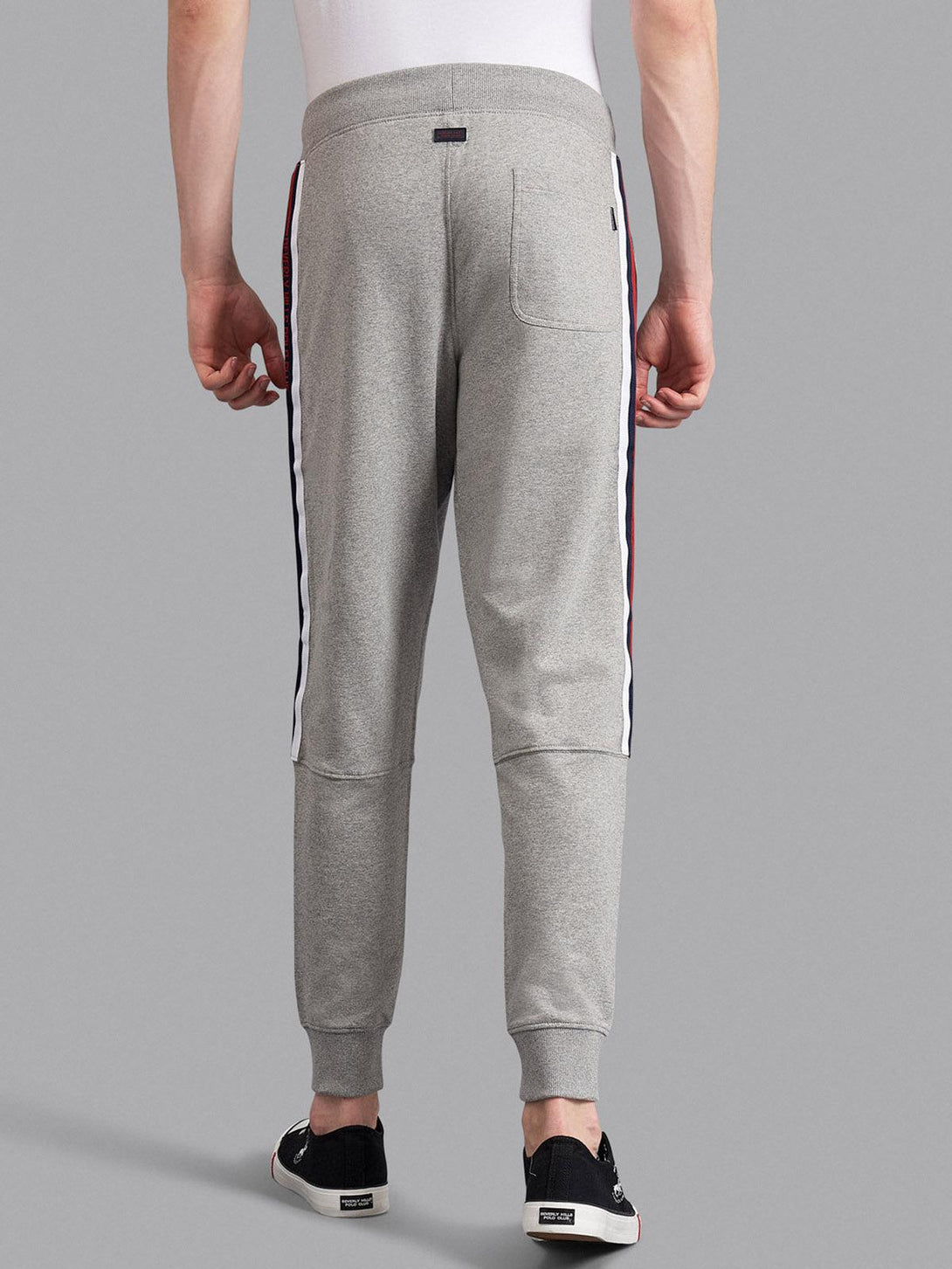 Beverly Hills Polo Club UK-EMBOSSED KNEE SEAM JOGGERS HEATHER GREY