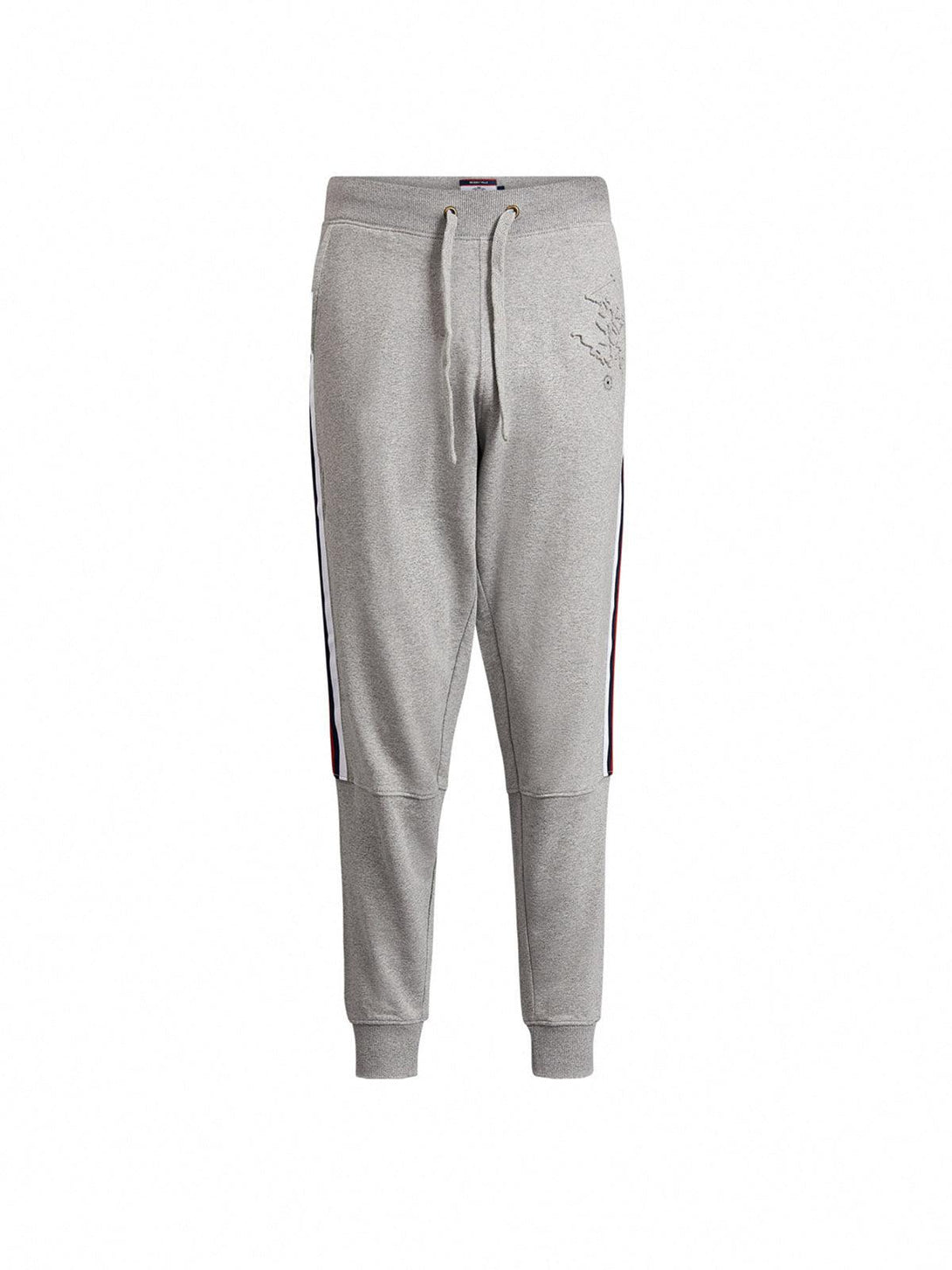 Beverly Hills Polo Club UK-EMBOSSED KNEE SEAM JOGGERS HEATHER GREY