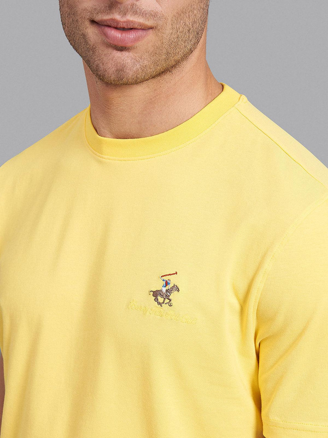 Beverly Hills Polo Club UK-ESSENTIAL FULL COLOUR SIGNATURE T-SHIRT BRIGHT YELLOW