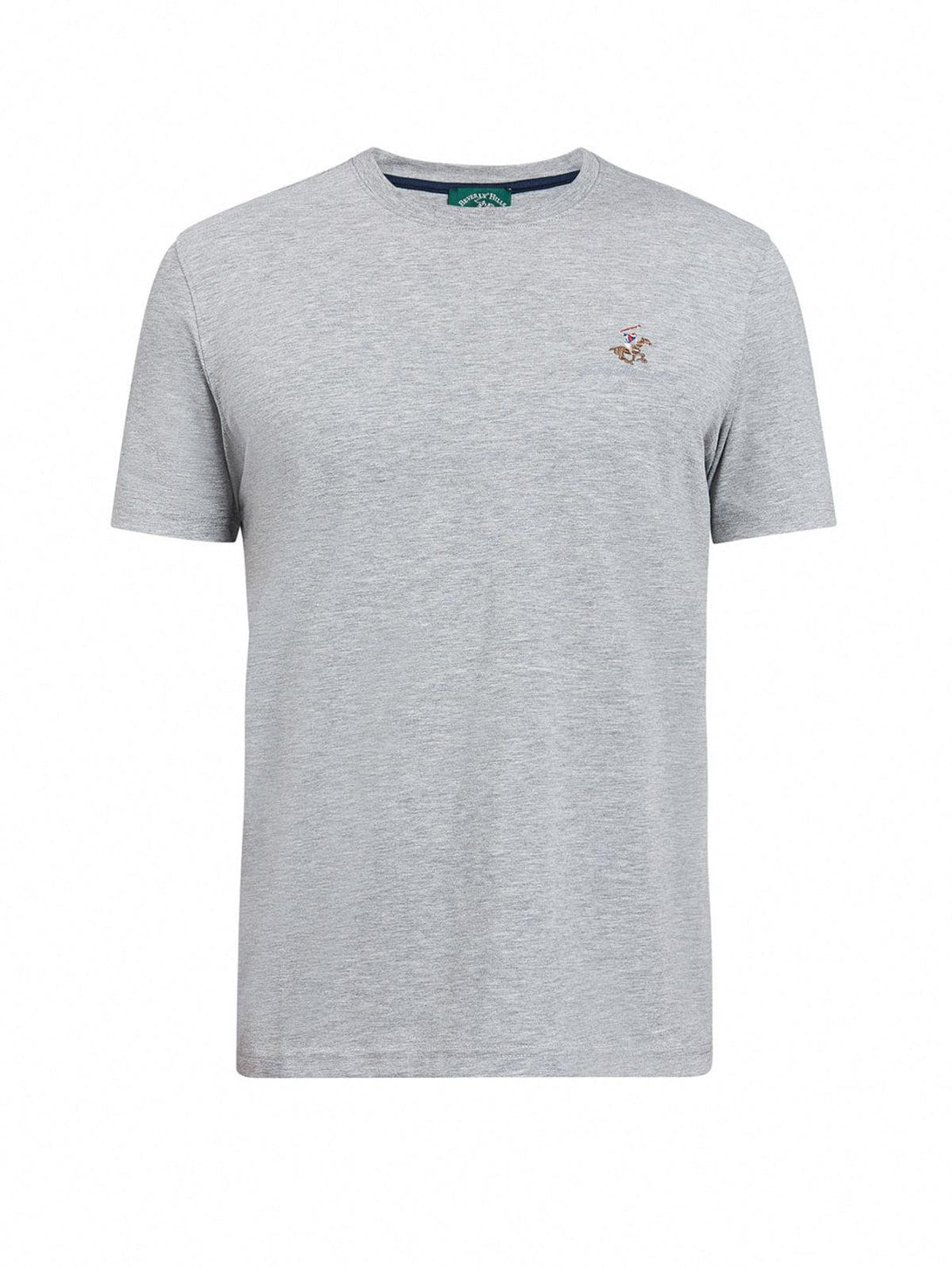 Beverly Hills Polo Club UK-ESSENTIAL FULL COLOUR SIGNATURE T-SHIRT HEATHER GREY