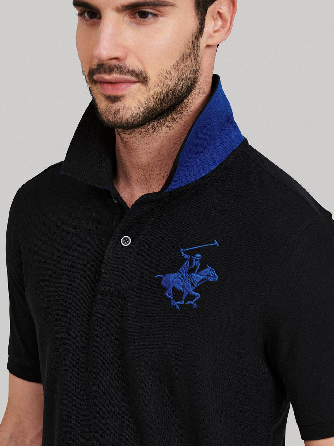 Beverly Hills Polo Club UK-ESSENTIAL POLO PONY POLO SHIRT BLACK