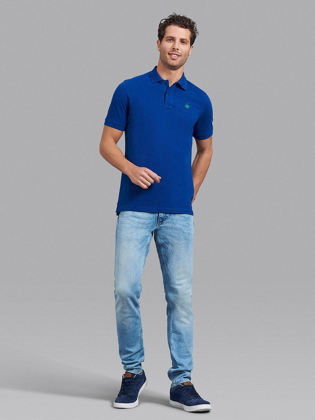 Beverly Hills Polo Club UK-ESSENTIAL POLO SHIRT BALTIC BLUE