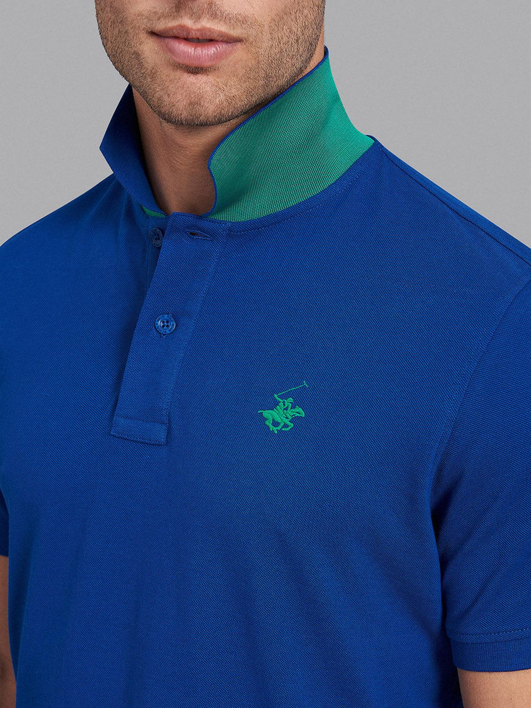 Beverly Hills Polo Club UK-ESSENTIAL POLO SHIRT BALTIC BLUE